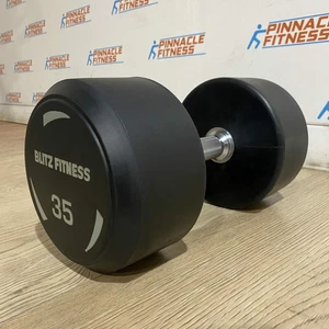 Round Rubber Dumbbells by Blitz Fitness - Picture 1 of 6