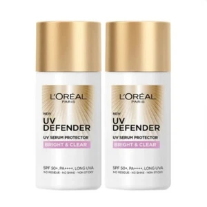 2xL'oreal UV Defender Serum Protector Sunscreen Bright & Clear SPF50+PA++++ 50ml - Picture 1 of 8