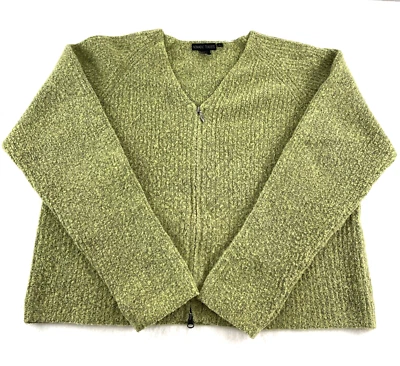 Nomadic Traders Womens Size L Green Cardigan Sweater Zip Up Wool Blend - Image 1 of 4
