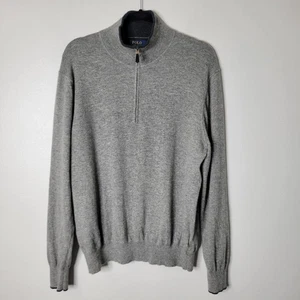 Polo Ralph Lauren L Washable Gray Cashmere 1/2 Zip Front Pullover Sweater - Picture 1 of 9