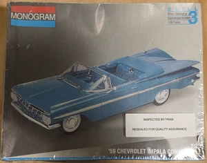 1993 Model Kit 1959 Impala Convertible Chevrolet 1:25 Scale Sealed in Box - Picture 1 of 5