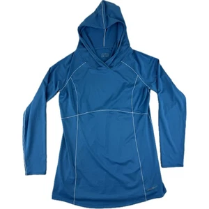 Eddie Bauer Lightweight Hoodie Tunic Activewear Long Sleeve Women's Large Blue - Picture 1 of 6