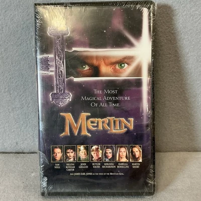 Merlin VHS 1998 Hallmark Clamshell Mideval Fantasy Adventure NEW Sealed - Image 1 of 3