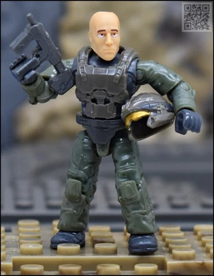 HALO INFINITE SERIES 1 MEGA CONSTRUX GREEN MARINE W/ SMG MINI FIGURE MAF 12 - Image 1 of 4