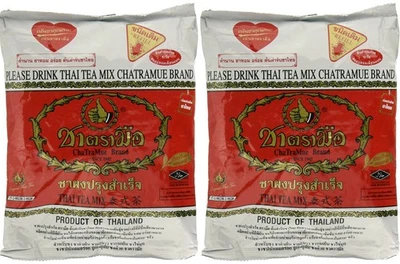 Mezcla de té helado tailandés 400 g - Auténtica mezcla original, paquete de 2 bolsas Foto 1 de 4