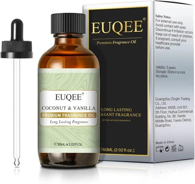 Pure natural EUQEE Essential Oils coconut &vanilla fragrance Oil 60ml 2Pack