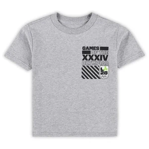 Toddler Heather Gray LA28 Neon Tags T-Shirt - Picture 1 of 1