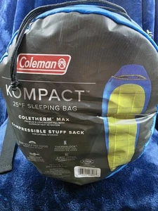 Coleman Kompact Lightweight 25 Fahrenheit Sleeping Bag for Camping and Hiking - Picture 1 of 3
