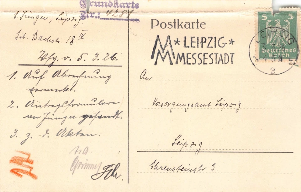 ERNST JÜNGER (1895-1998) - Postkarte von 1926 - Autogramm - autograph -  signed - Bild 1 von 2