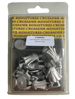 28mm Dark Ages Sub Roman Spearmen Advancing (8) Free USA Shipping - Image 1 of 2