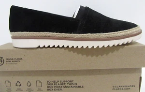 Clarks Serena Paige Black Suede Slip On Loafer Shoes Womens - 7 N Narrow - Picture 1 of 9