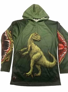 RAPTOR Dinosaur Animated Hoodie Sport Shirt by MOUTHMAN 14 Kids - Picture 1 of 14
