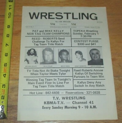 29 de enero de 1981 NWA Central State Wrestling Program Kansas City Bruiser Brody WWE Foto 1 de 4
