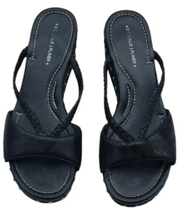 Donald J Pliner 8.5 Sima Black Braided Rope Leather Sandels - Picture 1 of 8