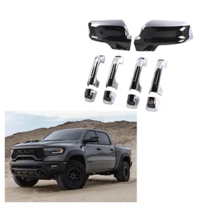 6PCS Chrome Door Mirror W/ Door Handle Covers Fits for 2019-2024 Ram 1500 4-Door - Picture 1 of 9
