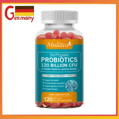 MULITTEA Probiotika 120 Milliarden CFU 36 Sorten Kapseln unterstützen Verdauung