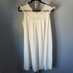 Lencería vintage década de 1960 marfil nailon deslizante malla talla M/L bohemio - Imagen 1 de 8