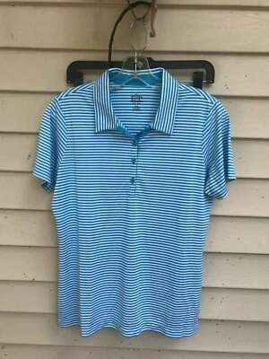 Polo a rayas ep pro para mujer manga corta golf tour tech poliéster atlético talla M Foto 1 de 2