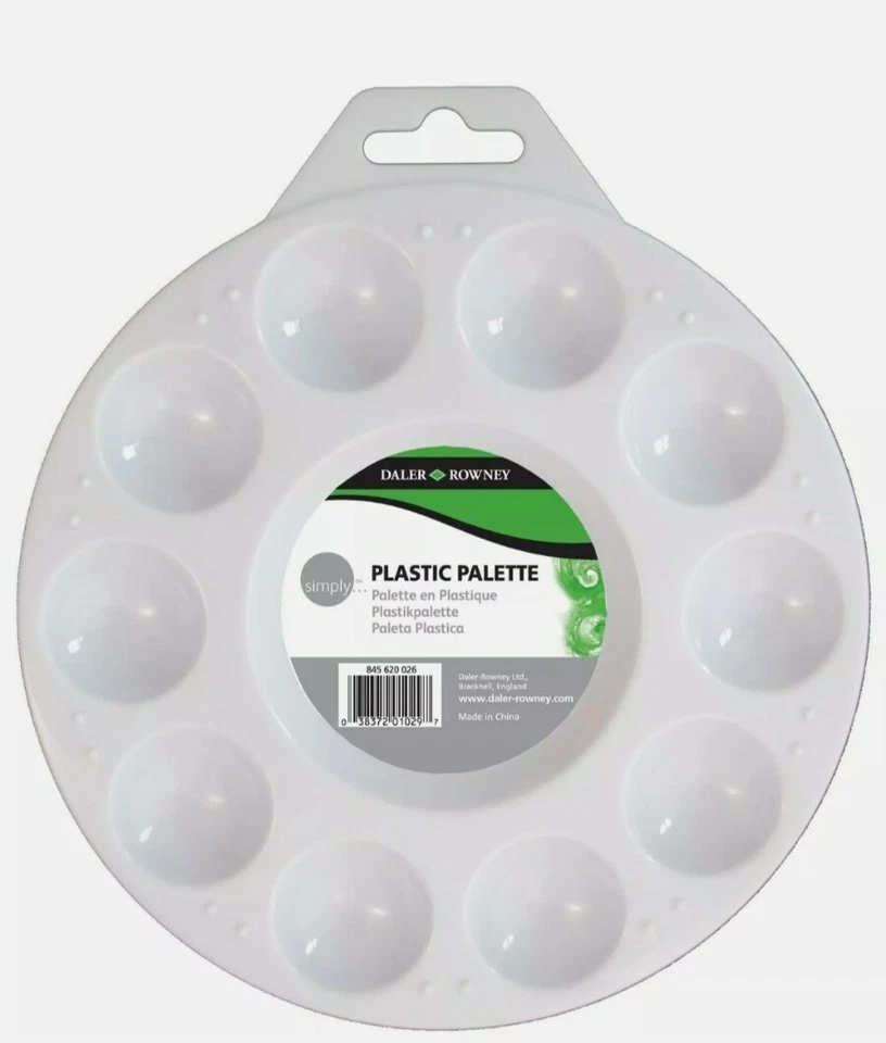 PALETA redonda de plástico de 6 1/2" artista 10 pozos arte blanco DALER ROWNEY 845620026 Foto 1 de 2