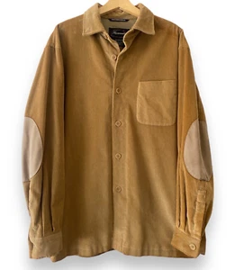 Faconnable Men's Vintage Tan Corduroy Long Sleeve Lined Shirt Jacket (Size XL) - Picture 1 of 9