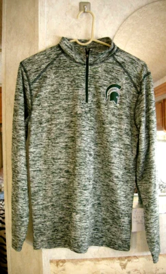 Badger MICHIGAN STATE SPARTANS NCAA Womens Zipper Shirt Top- SIZE S *NWOT - Image 1 of 4