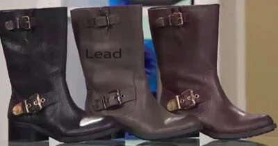 Bota de moto Vince Camuto para mujer de cuero Wexle, gris plomo, 8 M US $149 Foto 1 de 4