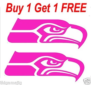 SEATTLE SEAHAWKS Hot Pink STICKER DECAL VINYL NFL Buy 1 Get 1 FREE - FREE SHIP - Picture 1 of 1