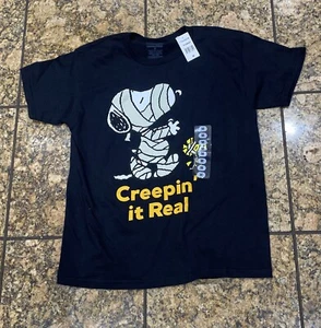 Pre Owned Children’s Peanuts Snoopy &Woodstock Halloween Short Sleeve Shirt Sz M - Picture 1 of 2