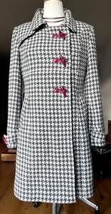Ness Trinity Houndstooth Charcoal & white coat UK 12 freshly dry-cleaned - Picture 1 of 16