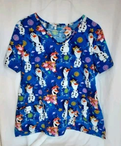 Disney Frozen Olaf Medical Scrub Top Women's Size XL - D8 - Picture 1 of 2
