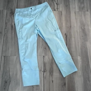 Chico's Crop Pants Size 1.5 Women's Sky Blue Cargo Style Stretch Panel - Picture 1 of 8