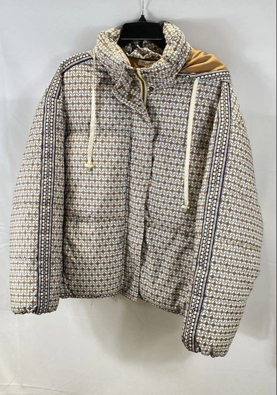 Chaqueta acolchada con capucha estampado geométrico Max Studio London nueva con etiquetas para mujer L Foto 1 de 4