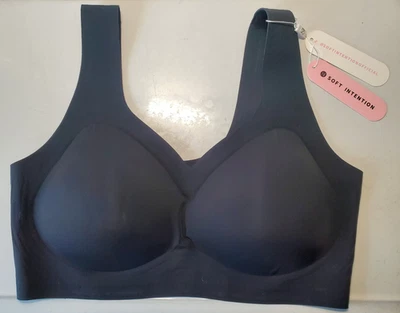 Soft Intention Jelly Wireless Full Coverage Bra Solid Black  2XL NWT - Image 1 of 3