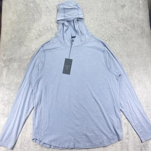 VRST Herren Essential Hoodie Large blau gedeckter Denim Logo Modal Stretch Pullover - Bild 1 von 12