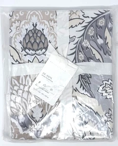 Pottery Barn Celeste Cotton Shower Curtain 72x72 Grey Beige Black Floral Sealed - Picture 1 of 4
