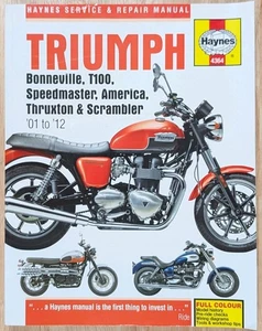 Triumph Bonneville T100 Speedmaster... Manual Haynes #4364 '01 a '12 tapa dura - Imagen 1 de 4