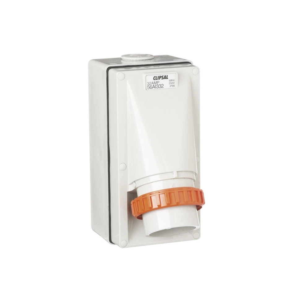 Clipsal 56 Series Inlet Appliance Ip66 3 Pin 32A 250V Grey - 56AI332-GY - image 1 of 1