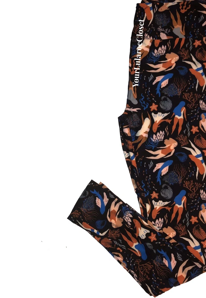 LEGGINGS Lularoe Negros Con Estampado de Nadadores Y Peces Talla Única Os NUEVO CON ETIQUETAS NUEVO Foto 1 de 1