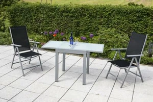 Merxx 3-teilig Amalfi Set 2 Klappsessel Rückenlehne verstellbar 1 Ausziehtisch - Bild 1 von 5