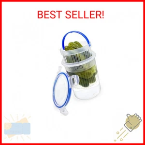 Pickle Jar 24 oz pickle container with strainer Pickle Holder Keeper Lifter, pic - Picture 1 of 2