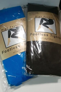 Cathy Rose/fußlose Strumpfhose kaffeebraun & hellblau Queen Size Passform 5 Fuß 3 Zoll - 5 Fuß 11 Zoll - Bild 1 von 9