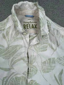 Camisa Hawaiana Tommy Bahama Relax Para Hombre Verde Tropical Floral Lino - Imagen 1 de 15