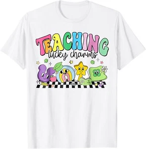 St Patricks Day Teacher Shirt Teaching Lucky Charm T-Shirt - Picture 1 of 5