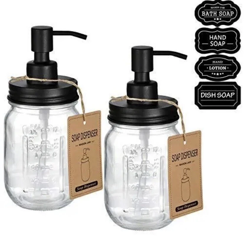 Amolliar Mason Jar Liquid Soap Dispenser -Rustproof Stainless Steel Replacement - Image 1 of 4