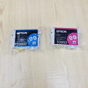 Epson 99 Genuine OEM Ink Cartridge T0992 Cyan T0993 Magenta Standard Lot 2 - Picture 1 of 5