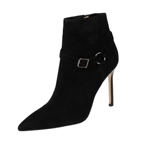 Botines al tobillo de tacón de aguja MANOLO BLAHNIK negros gamuza - EE. UU. 8 - $995 - Imagen 1 de 10