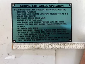 Ee.uu. Ejército Hmmwv Reo Data Plate 5th Rueda Operación - Imagen 1 de 2