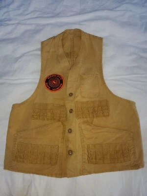 Vintage Hunting Vest Game Pocket Size Small (?) Tan Bird Hunting Shell Holders - Image 1 of 4