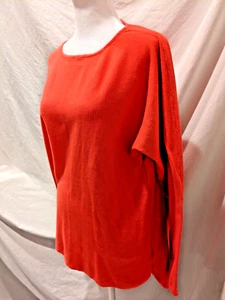 MICHAEL KORS Large Orange Womens Sweater Gold MK Logo Tag Long Sleeves New Cond. - Picture 1 of 19