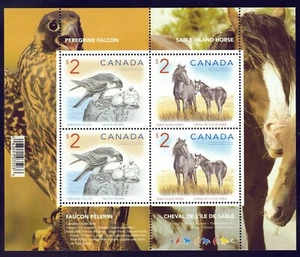 Canada sc#1692b Wildlife : Peregrine Falcon & Sable Island Horses, Mint-NH - Picture 1 of 2